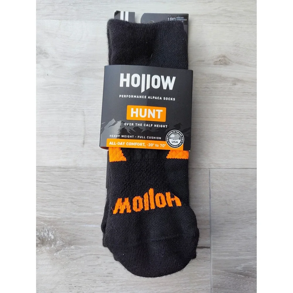 Hollow Performance Alpaca Hunt Socks Black‎ Over The Calf Large New With Tags